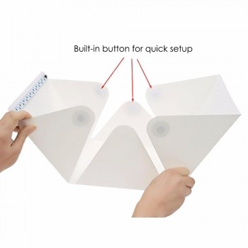 SOONHUA Portable Folding Lightbox Photography Studio Softbox LED Light Soft Box Tent Kit for Phone DSLR Camera Photo Background