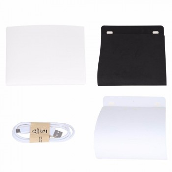 SOONHUA Portable Folding Lightbox Photography Studio Softbox LED Light Soft Box Tent Kit for Phone DSLR Camera Photo Background