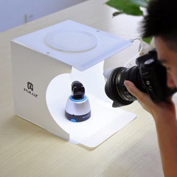 PULUZ Mini Folding Studio Diffuse Soft Box Lightbox With LED Light White Photography Background Photo Studio box
