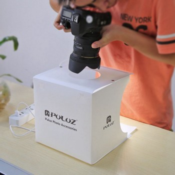 PULUZ Mini Folding Studio Diffuse Soft Box Lightbox With LED Light White Photography Background Photo Studio box
