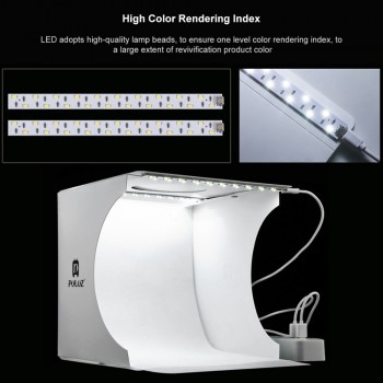 Mini Photo Studio Folding Lightbox Photography Softbox 2 Panel LED Light Soft Box Photo Background Kit Light box for DSLR Camera