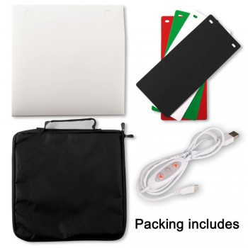 2 LED Folding Lightbox 30*30 Portable Photography Photo Studio Softbox Adjustable Brightness Light Box For DSLR Camera