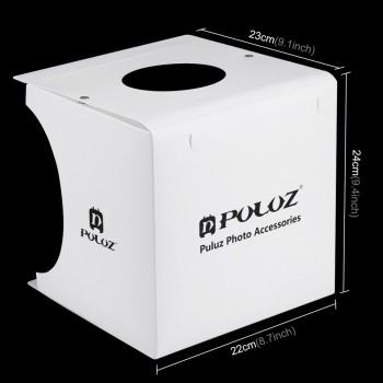 PULUZ Mini Folding Studio 20 * 20cm Soft Light Box Light Box with LED Light Black and White Photography Background Studio Studio