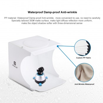 PULUZ Mini Folding Studio 20 * 20cm Soft Light Box Light Box with LED Light Black and White Photography Background Studio Studio