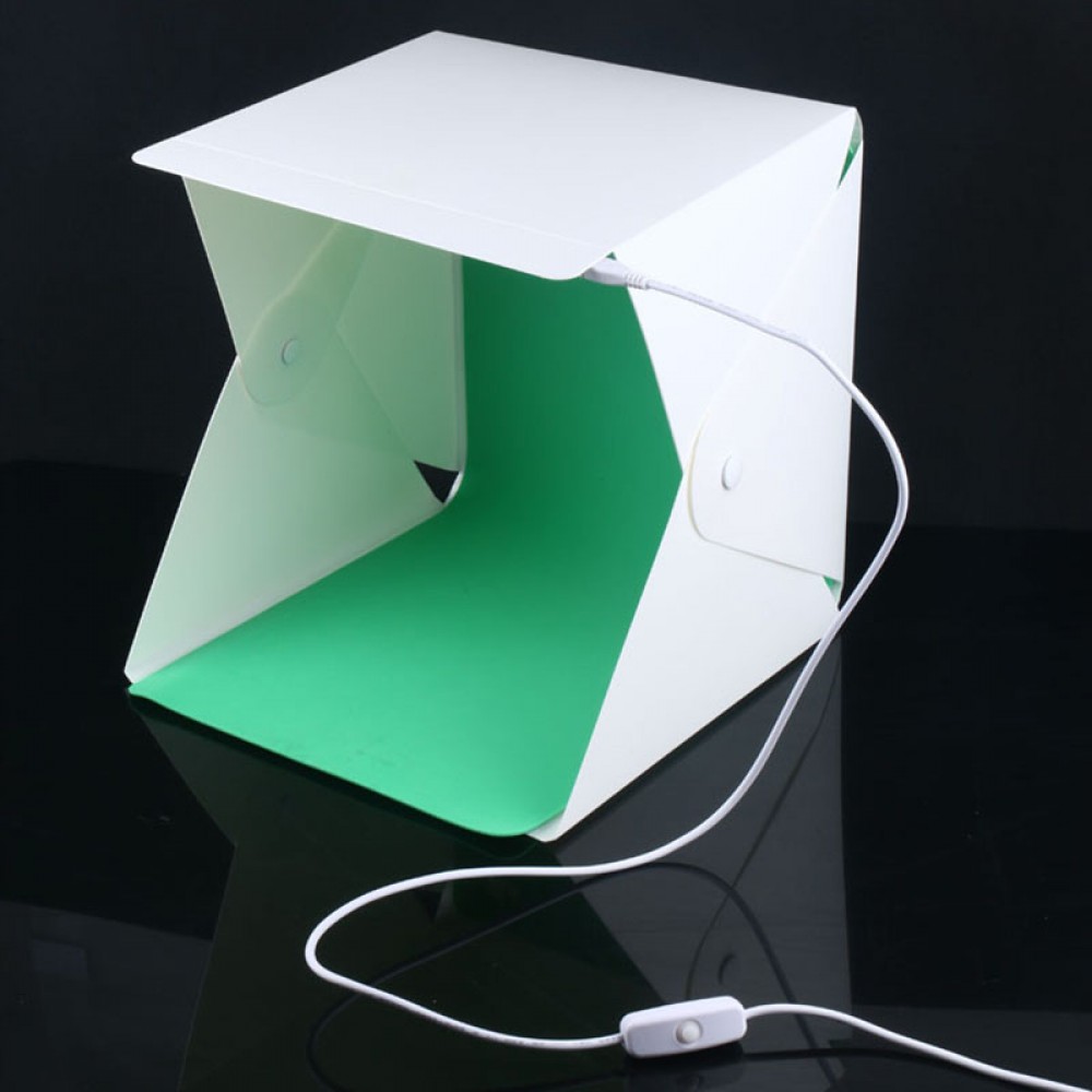 Mini Folding Desktop Stutio LED Light Softbox Portable Photography Soft box  4 color Background 23cm  Button Upgrade soft box