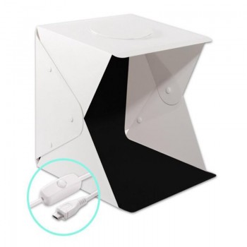 Mini Folding Desktop Stutio LED Light Softbox Portable Photography Soft box  4 color Background 23cm  Button Upgrade soft box