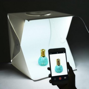 Mini Folding Desktop Stutio LED Light Softbox Portable Photography Soft box  4 color Background 23cm  Button Upgrade soft box