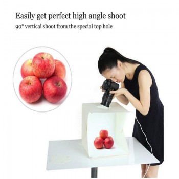 Mini Folding Desktop Stutio LED Light Softbox Portable Photography Soft box  4 color Background 23cm  Button Upgrade soft box