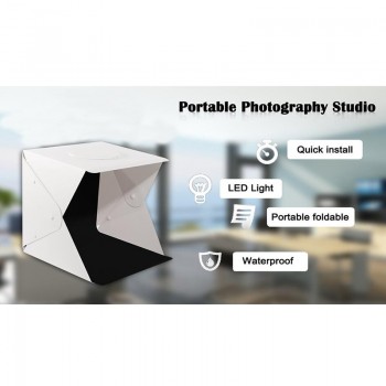 Foleto 40cm Mini Folding Softbox Studio Portable Photography Desktop LED Light Photo Soft Box Built-in button Background Upgrade