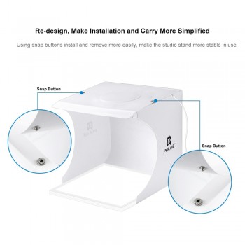 PULUZ Mini 22.5 LED Photography Shadowless Bottom Light Lamp Panel Pad +2LED Panels 20CM lightbox Photo Studio Shooting Tent B