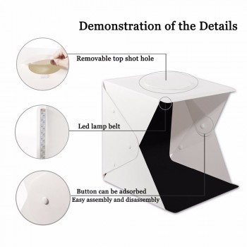 2 LED Folding Lightbox 40*40 Portable Photography Photo Studio Softbox Adjustable Brightness Light Box For DSLR Camera