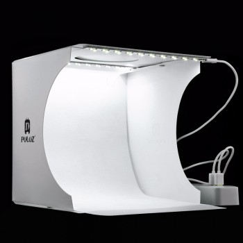 PULUZ 20*20cm 8 Mini Folding Studio Diffuse Soft Box Lightbox With LED Light Black White Photography Background Photo Studio box