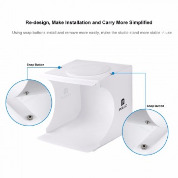 PULUZ 20*20cm 8 Mini Folding Studio Diffuse Soft Box Lightbox With LED Light Black White Photography Background Photo Studio box