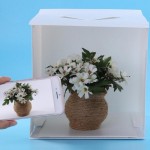 ALLOYSEED Portable Folding Tabletop Studio Diffuse Soft Box With LED Light Black White Photography Background Photo Studio Box