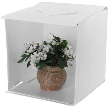 ALLOYSEED Portable Folding Tabletop Studio Diffuse Soft Box With LED Light Black White Photography Background Photo Studio Box