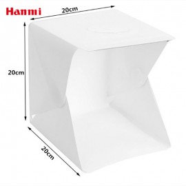 Hanmi 20cm Led Light Mini Photo Studio Tabletop Shooting Light Box Softbox Photo Lightbox Soft Box Fotografia Backdrops Lightbox