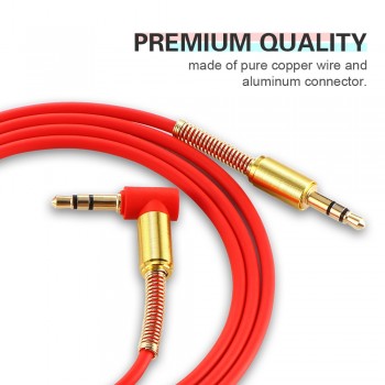 Car Aux Audio Cable 3.5mm Jack Male to Male HIFI Universal Stereo Audio Cable with 90 Degree Angle