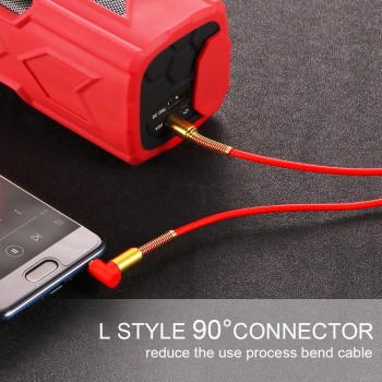 Car Aux Audio Cable 3.5mm Jack Male to Male HIFI Universal Stereo Audio Cable with 90 Degree Angle