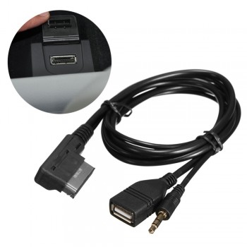 3.5mm AUX Audio Cable Music MDI AMI MMI Interface USB+Charger for Audi A6L A8L Q7 A3 A4L A5 A1 S5 Q5 (Need For AMI Interface)