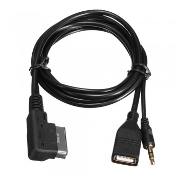 3.5mm AUX Audio Cable Music MDI AMI MMI Interface USB+Charger for Audi A6L A8L Q7 A3 A4L A5 A1 S5 Q5 (Need For AMI Interface)
