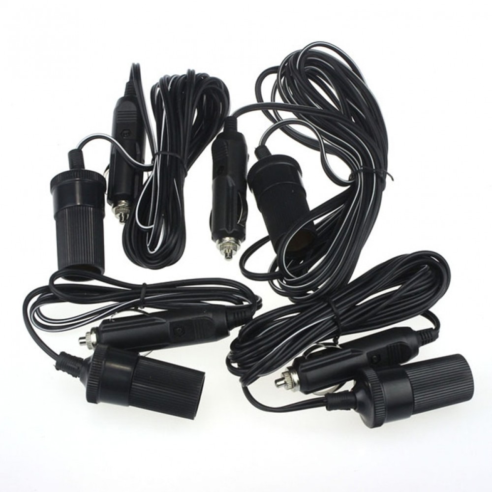 Dependable Car Styling 12V 10A Car Accessory Cigarette Lighter Socket Extension Cord Cable 1m 2m 3m 5m