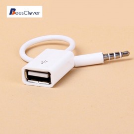 BEESCLOVER Car SUV MP3 3.5mm Male AUX Audio Plug Jack To USB 2.0 Female Converter Cable Headphone Cable high quality PVC r50