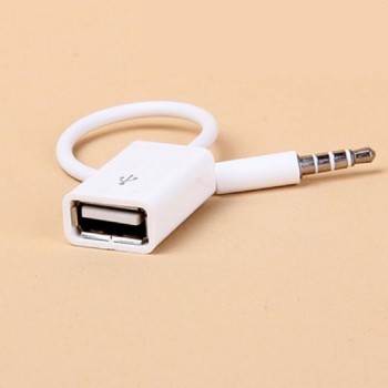 BEESCLOVER Car SUV MP3 3.5mm Male AUX Audio Plug Jack To USB 2.0 Female Converter Cable Headphone Cable high quality PVC r50