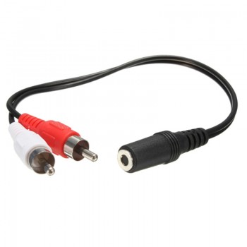 KROAK 3.5mm Female to 2x RCA Male Stereo AUX Audio Headphone Y Cable Splitter Adaptor