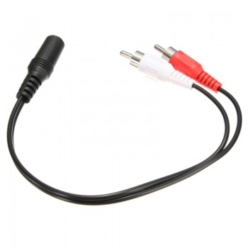 KROAK 3.5mm Female to 2x RCA Male Stereo AUX Audio Headphone Y Cable Splitter Adaptor