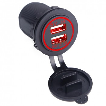 Herorider 12-24V USB Charger for Motorcycle Auto Truck ATV Boat LED Car 3.1A Dual USB Socket Charger Power Adapter Outlet Power
