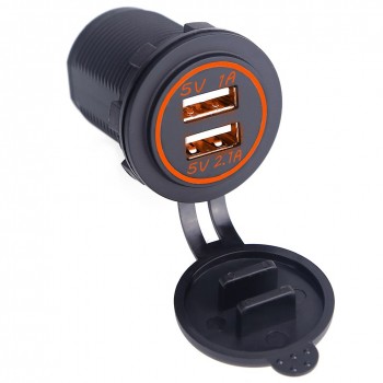 Herorider 12-24V USB Charger for Motorcycle Auto Truck ATV Boat LED Car 3.1A Dual USB Socket Charger Power Adapter Outlet Power