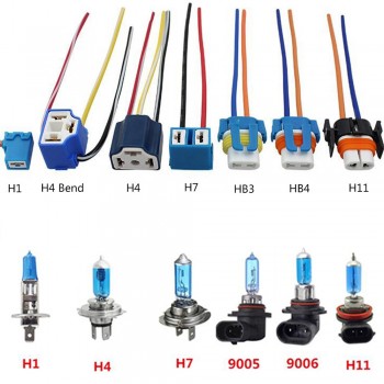 1PC Car H1 H4 H7 H11 HB3 HB4 Headlight Ceramic Bulb Holder Extension Automotive Wire Halogen Adapter Socket Lamp Connector