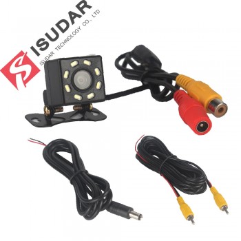 Isudar Car Rear View Camera Universal Backup Parking Camera 8 LED Night Vision Waterproof 170 Wide Angle HD Color Image