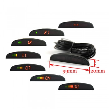 Viecar Car LED Parking Sensor Kit 4 Sensors 22mm Backlight Display Reverse Backup Radar Monitor System 12V 8 Colors