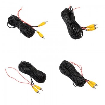 10/12/15/20M RCA Video Cable Car Reverse Rear View Parking Camera Video Cable with Detection Wire Audio Converter Cable