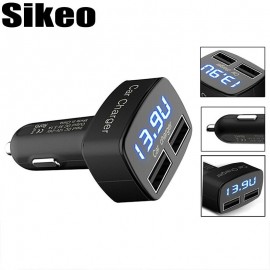 New Dual USB Car Charger Digital LED Display 5V 3.1A Universal Adapter 4 in 1 with Current Meter Tester/Voltage/Temperature