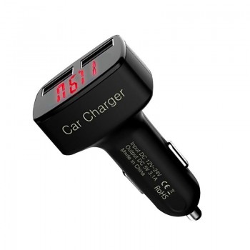 New Dual USB Car Charger Digital LED Display 5V 3.1A Universal Adapter 4 in 1 with Current Meter Tester/Voltage/Temperature