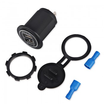 Herorider USB Power Outlet 4.2A Car Charger Dual Socket Adapter Motorcycle USB Charger Cigarette Socket For Motorcycle Car 12v