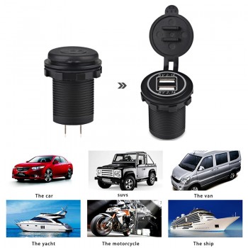 Herorider USB Power Outlet 4.2A Car Charger Dual Socket Adapter Motorcycle USB Charger Cigarette Socket For Motorcycle Car 12v