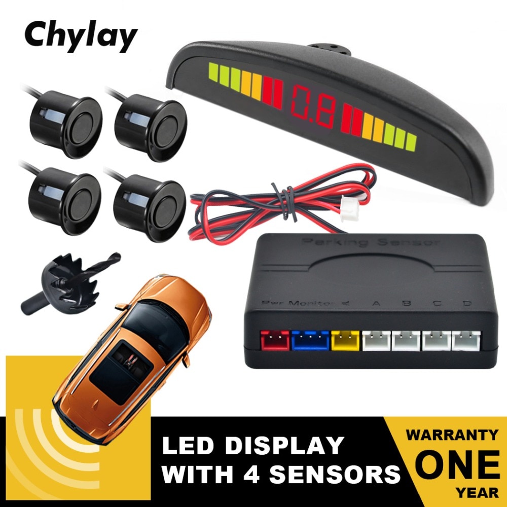 One Set Led Parking Sensor Auto Car Detector Parktronic Display Reverse Backup Radar Monitor System with 4 Sensors