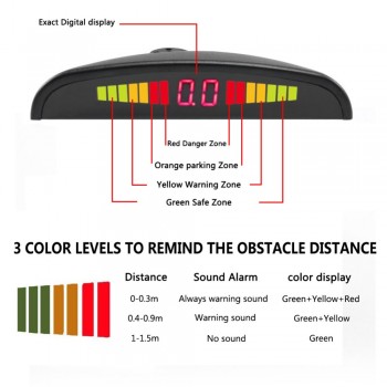 One Set Led Parking Sensor Auto Car Detector Parktronic Display Reverse Backup Radar Monitor System with 4 Sensors