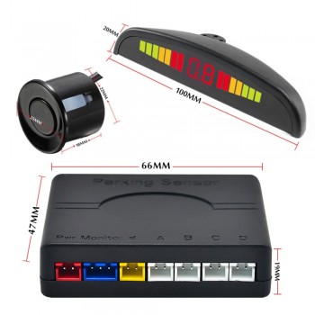 One Set Led Parking Sensor Auto Car Detector Parktronic Display Reverse Backup Radar Monitor System with 4 Sensors