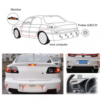 One Set Led Parking Sensor Auto Car Detector Parktronic Display Reverse Backup Radar Monitor System with 4 Sensors