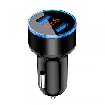 Car Charger 2.1A Dual USB Quick Charge  2 Port LCD Display 12-24V Cigarette Socket Lighter Charger Adapter For Moblie Phone #CJJ