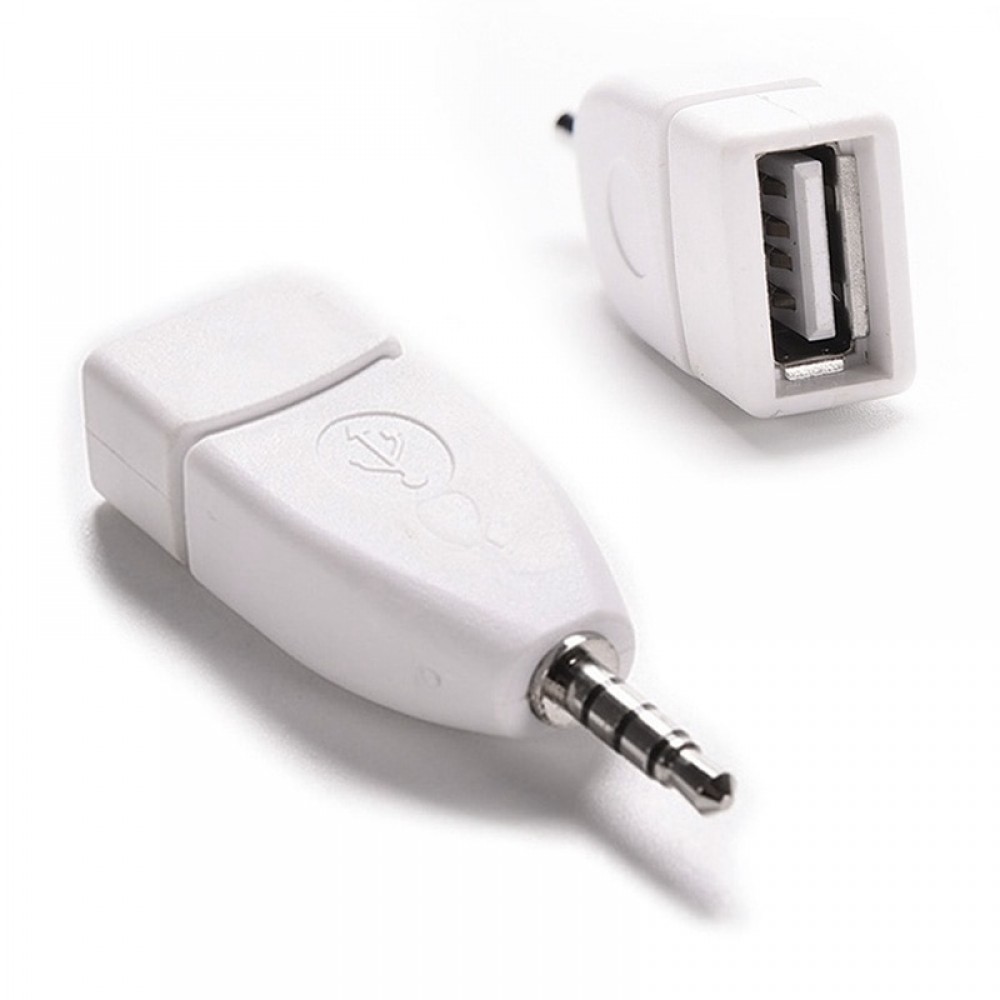 Converter Adapter USB 2.0 Female to 3.5mm Male AUX Audio Durable Car Plug Jack NJ88