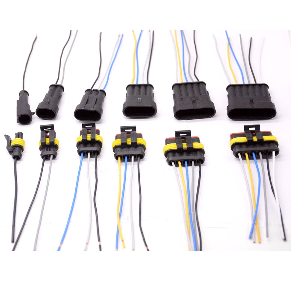 1 2 3 4 5 6 Way 1P 2P 3P 4P 5P Auto Connector Male amp; Female Waterproof Electrical Connector Plug with 14AWG Cable Wire Harness