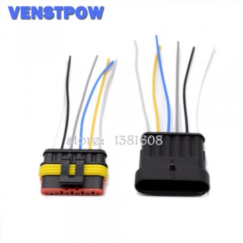 1 2 3 4 5 6 Way 1P 2P 3P 4P 5P Auto Connector Male amp; Female Waterproof Electrical Connector Plug with 14AWG Cable Wire Harness