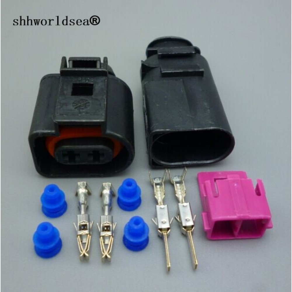 shhworldsea 1pcs automotive wiring harness connector 1J0973722 8D0973822 electrical horn plug 1J0 973 722 1717692-1 8D0 973 822