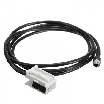 New 3.5mm 12PIN Female Black AUX Audio Input Kit Adapter Music Cable Wire for BMW E60 E61 E63 E64 AUX IN ADAPTER