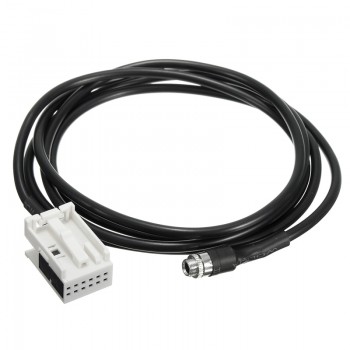 New 3.5mm 12PIN Female Black AUX Audio Input Kit Adapter Music Cable Wire for BMW E60 E61 E63 E64 AUX IN ADAPTER